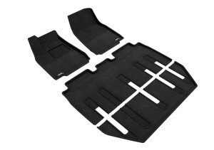Tesla Model X Floor Mats - Front Rear and Third Row - 3D MAXpider - Elegant - Black - `17-`21 Tesla Model X Floor Mats - Front Rear and Third Row - 3D MAXpider - Elegant - Black - `17-`21